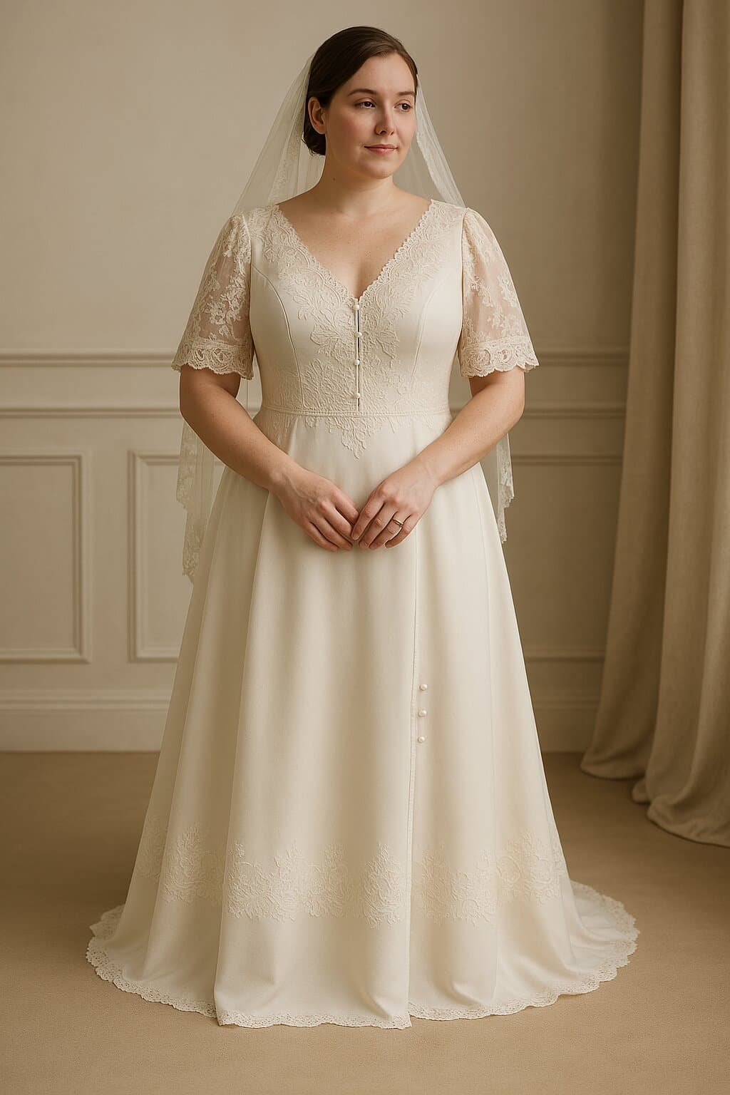 Adaptive inclusive wedding dress designed for accessibility with elegant details