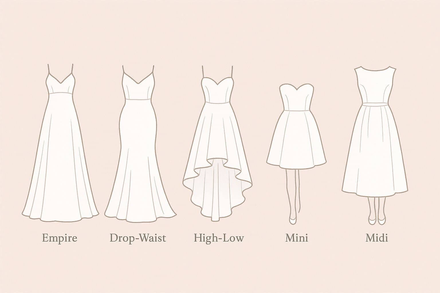 Specialized wedding dress silhouettes comparison